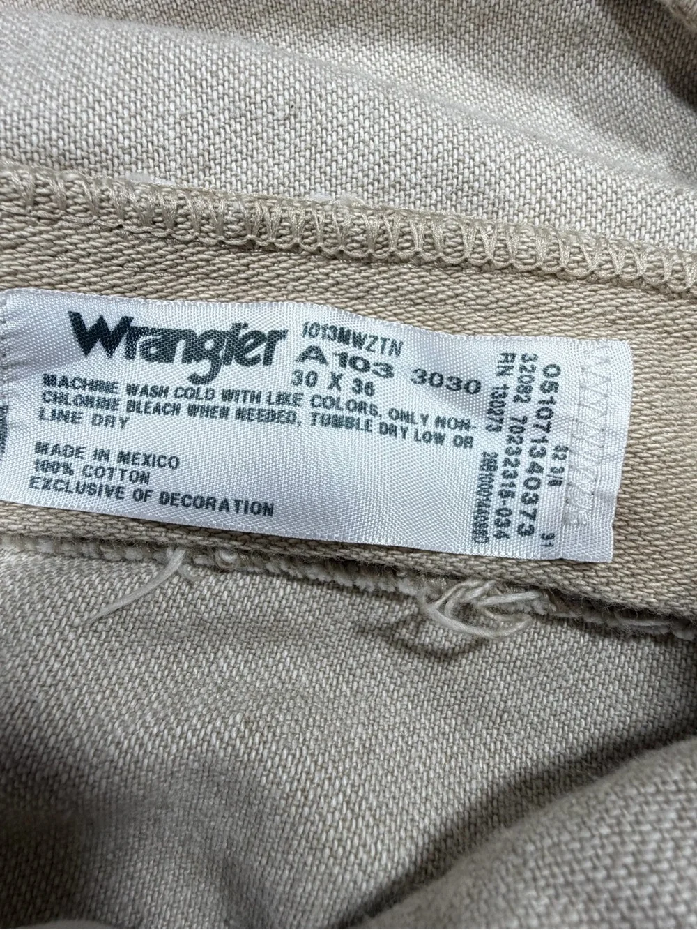 Wrangler Cowboy Cut Jeans Pants Mens 30x36 Tan Classic Fit Straight Leg Work